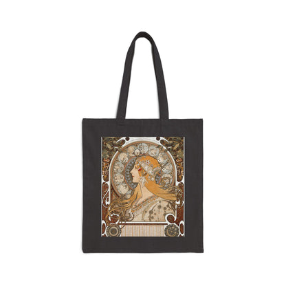 Alphonse Mucha Zodiac Art Nouveau Canvas Tote Bag