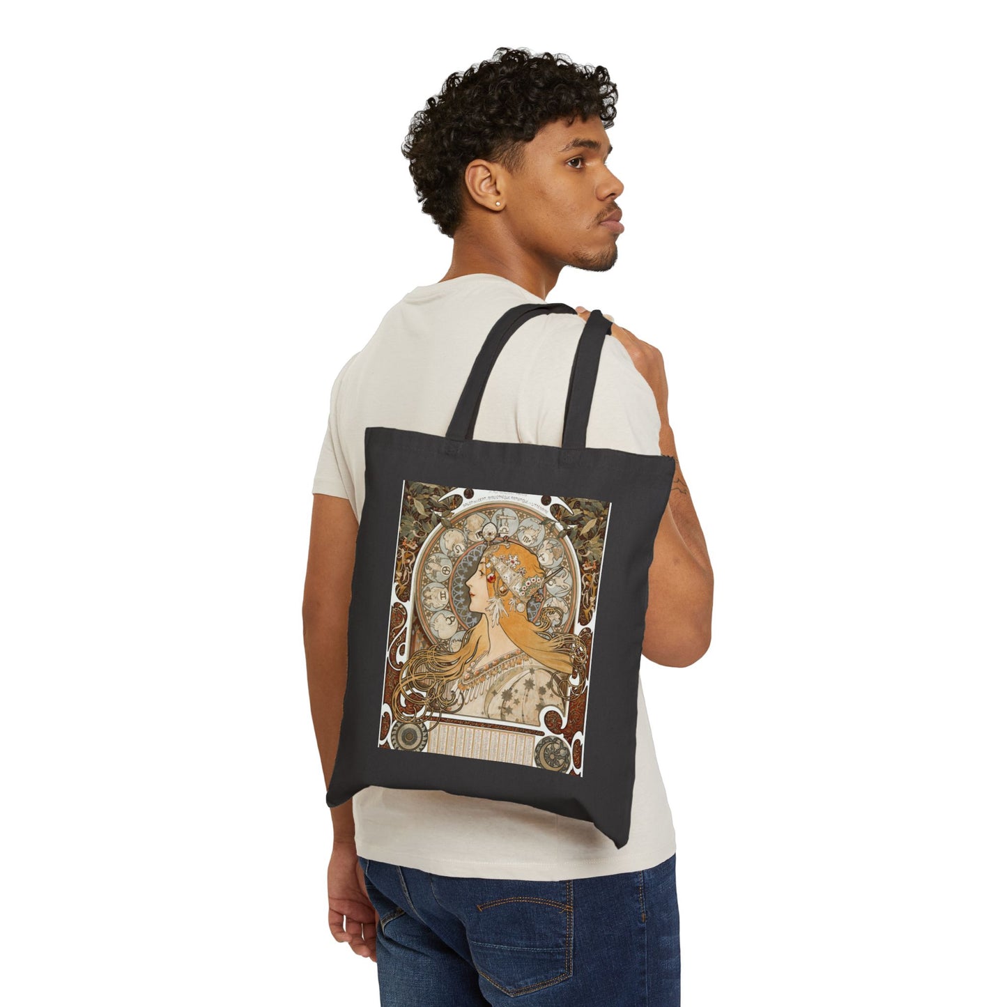 Alphonse Mucha Zodiac Art Nouveau Canvas Tote Bag