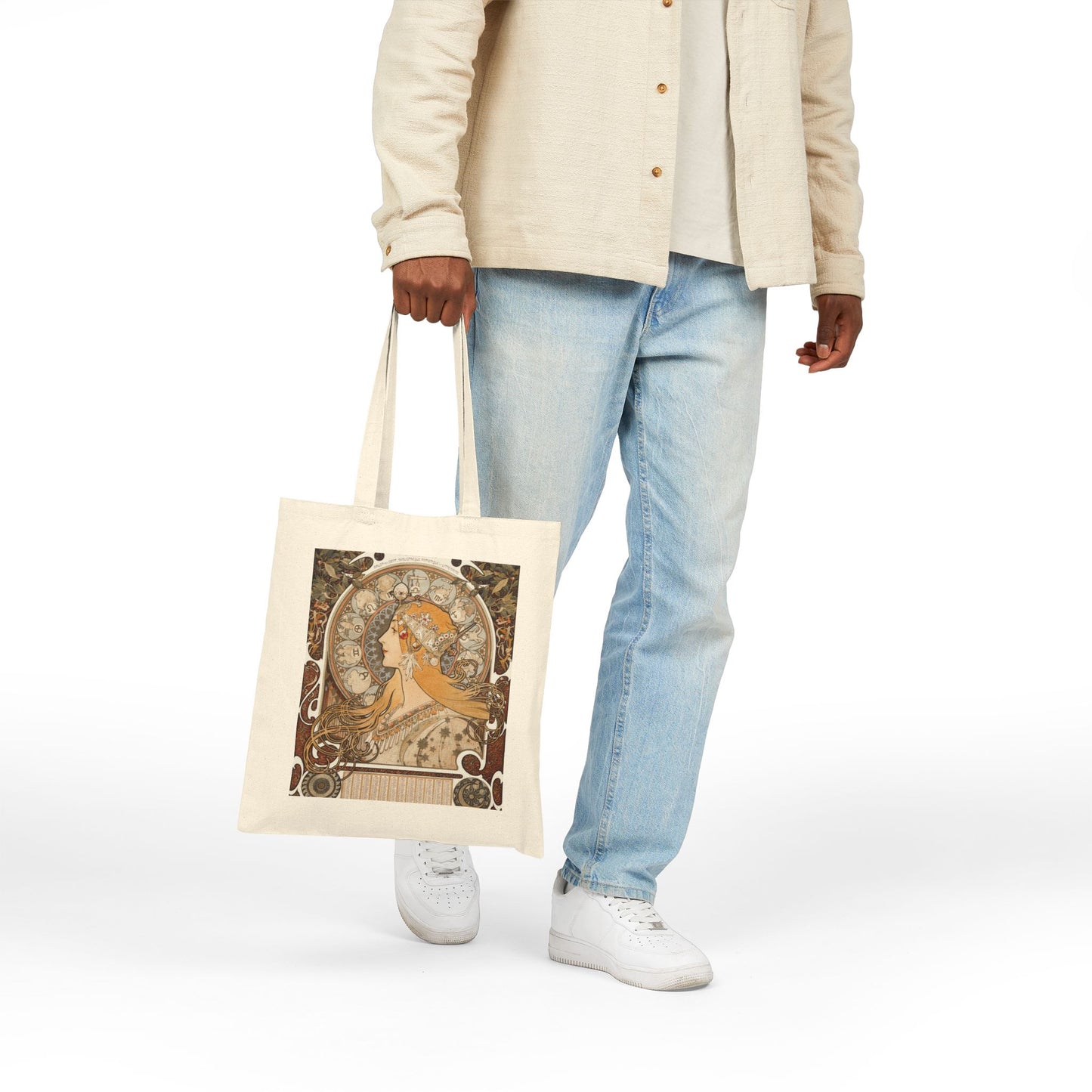 Alphonse Mucha Zodiac Art Nouveau Canvas Tote Bag