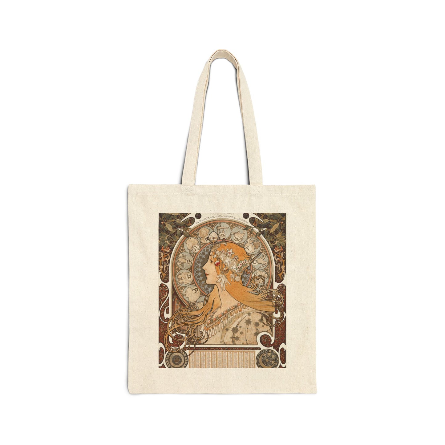 Alphonse Mucha Zodiac Art Nouveau Canvas Tote Bag