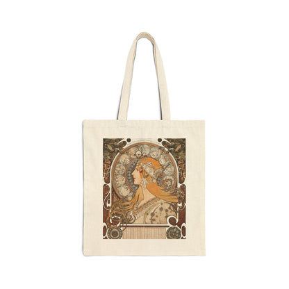 Alphonse Mucha Zodiac Art Nouveau Canvas Tote Bag