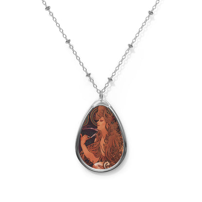 Alphonse Mucha Rеverie Art Nouveau Pendant Necklace