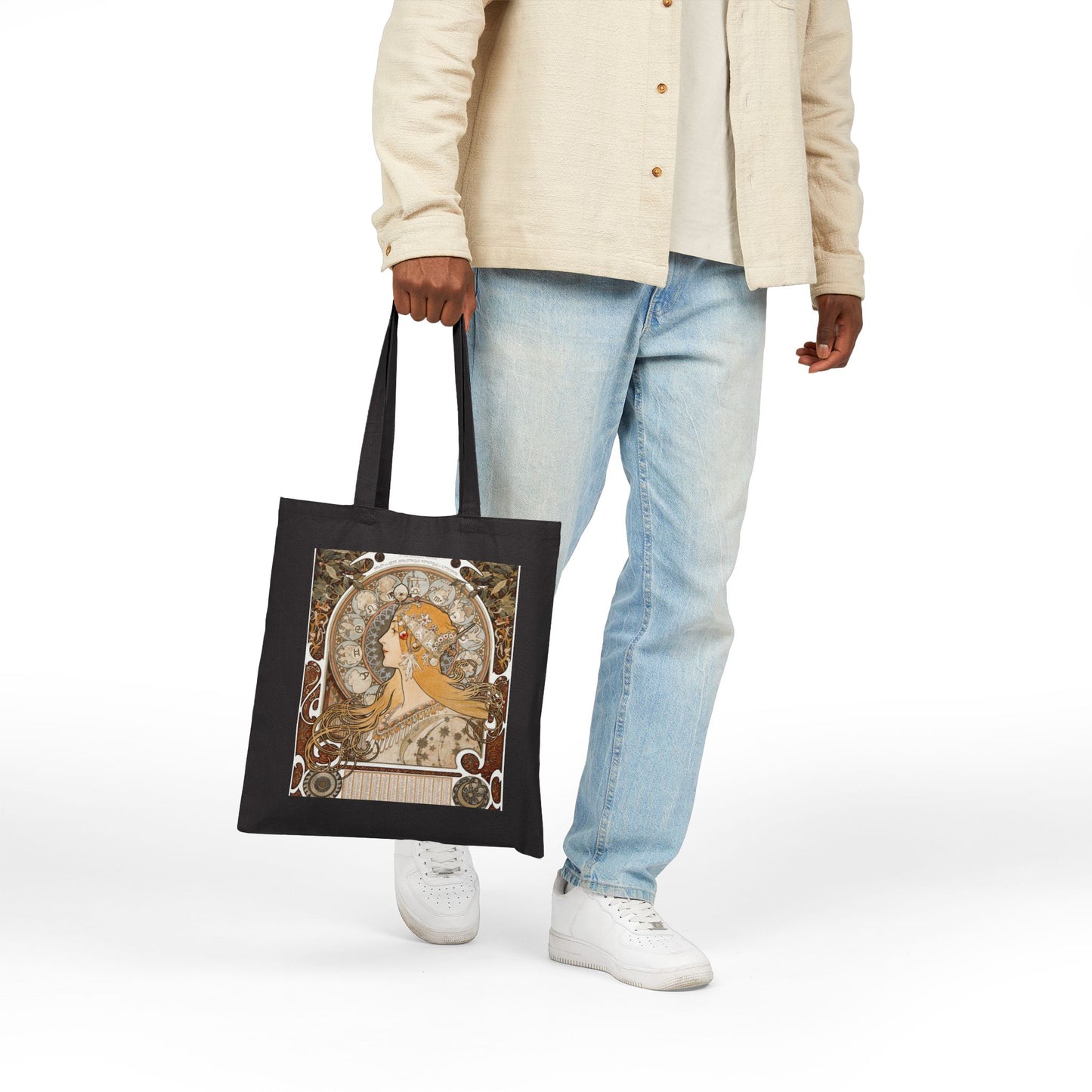 Alphonse Mucha Zodiac Art Nouveau Canvas Tote Bag