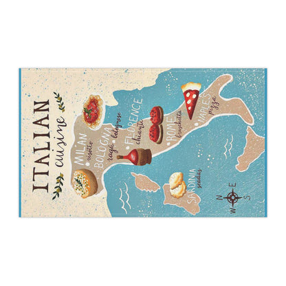 Italian Cuisine Map Tea Towel - Regional Food Guide Kitchen Gift
