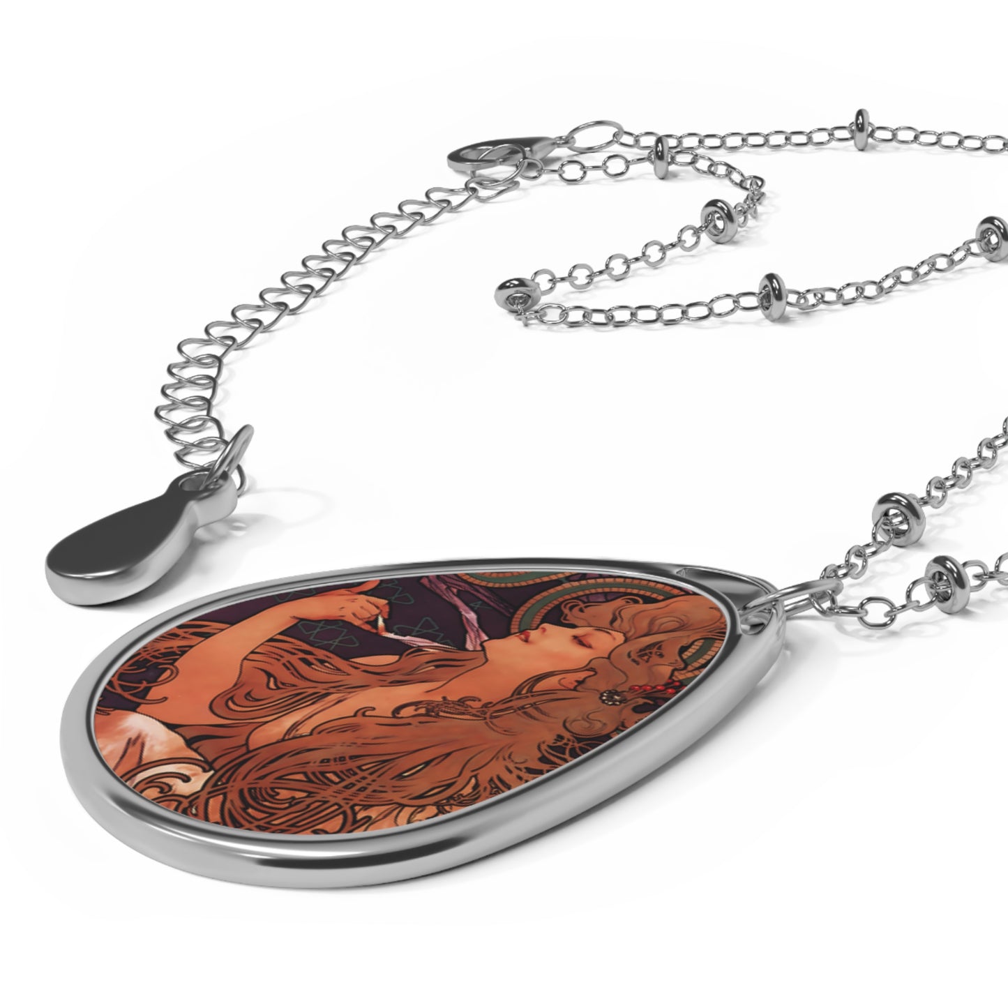 Alphonse Mucha Rеverie Art Nouveau Pendant Necklace