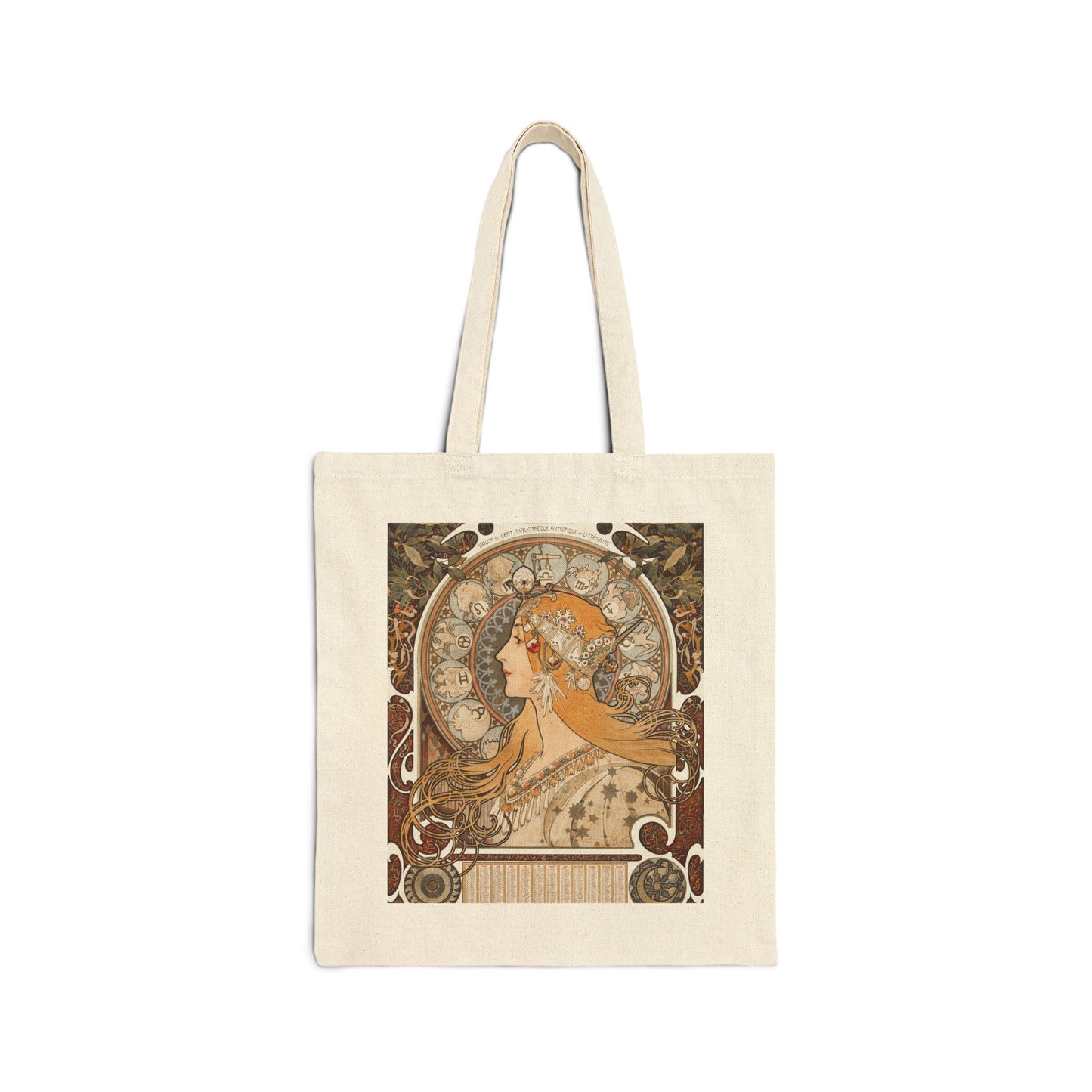 Alphonse Mucha Zodiac Art Nouveau Canvas Tote Bag