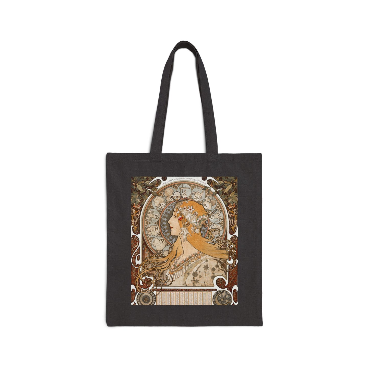 Alphonse Mucha Zodiac Art Nouveau Canvas Tote Bag
