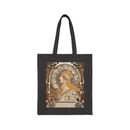 Alphonse Mucha Zodiac Art Nouveau Canvas Tote Bag
