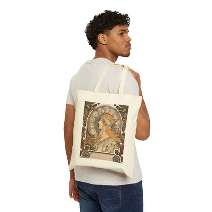 Alphonse Mucha Zodiac Art Nouveau Canvas Tote Bag